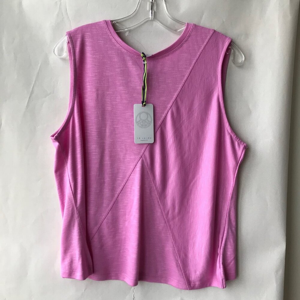 TE VERDE Pink Yoga/ Activewear Tank Top Open Back